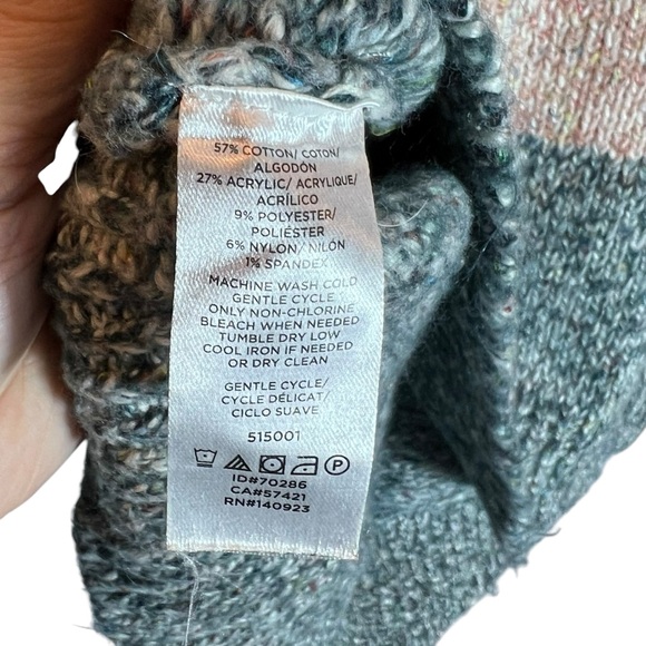 Lou & Grey by Loft Color Block Knit Sweater, Large - Picture 7 of 9